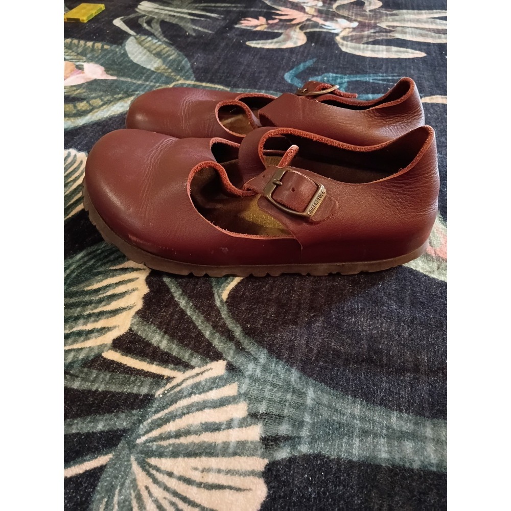BIRKENSTOCK PARIS Mary Jane Flat Strap Shoes  Brown leather 34 Women's 3-3.5